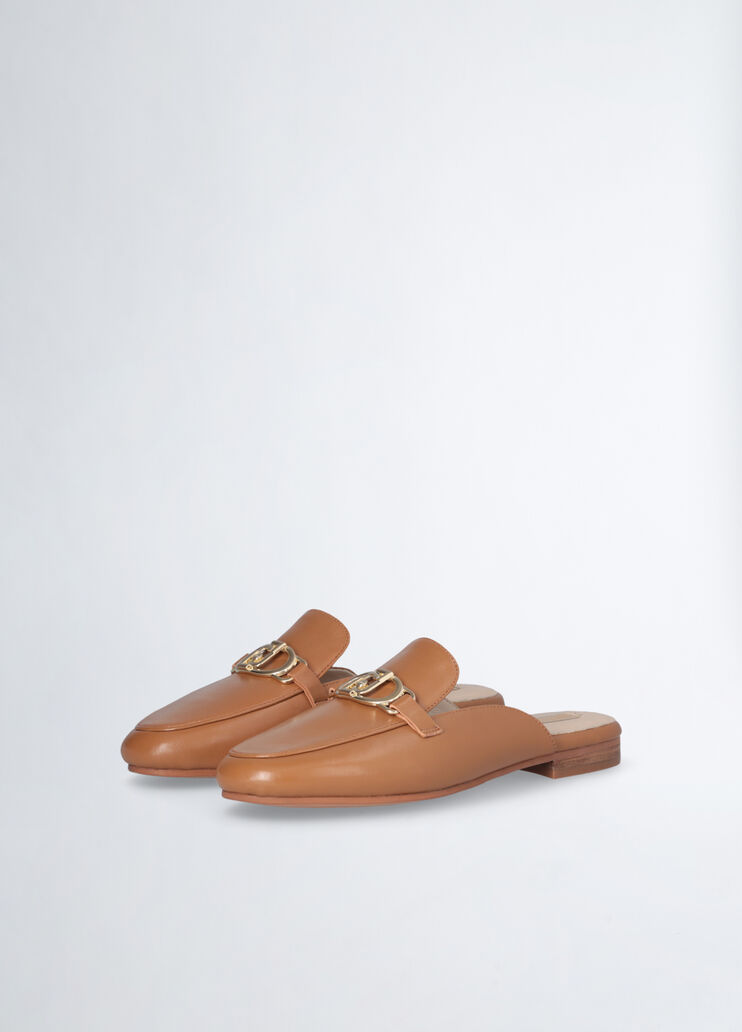 Leather slippers with logo brown Liu Jo - large image number 2 Leather slippers with logo brown Liu Jo - large image number 2