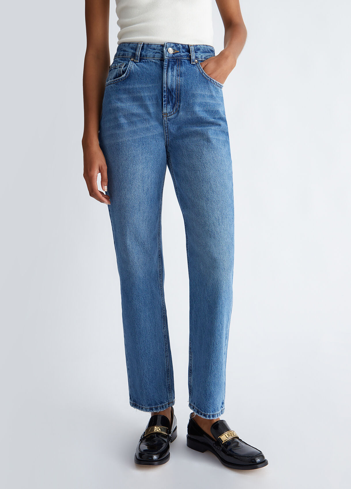 Womens straight deals cropped jeans