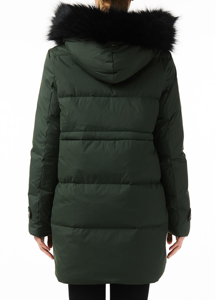 Longline down jacket with hood Leaf green Liu Jo - large image number 1 Longline down jacket with hood Leaf green Liu Jo - large image number 1