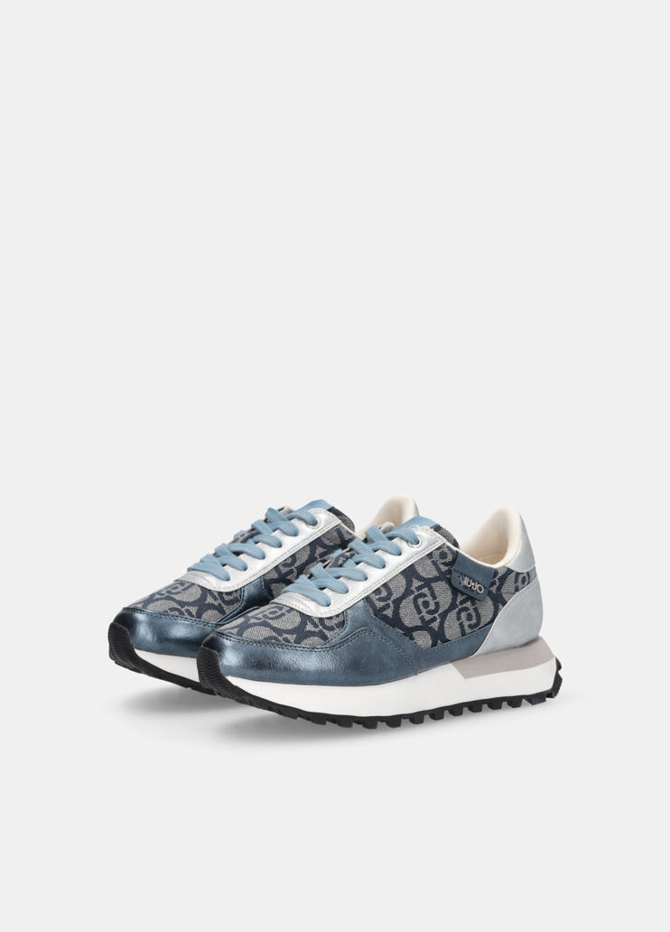 Sneakers with jacquard monogram blue Liu Jo - large image number 2