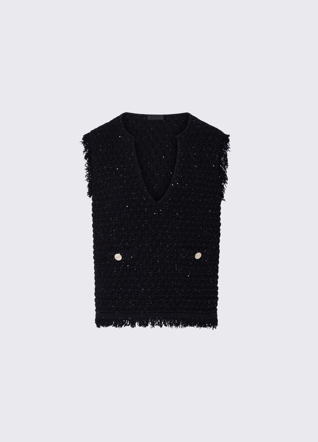 Fringed Detail Waistcoat black Liu Jo - large image number 6