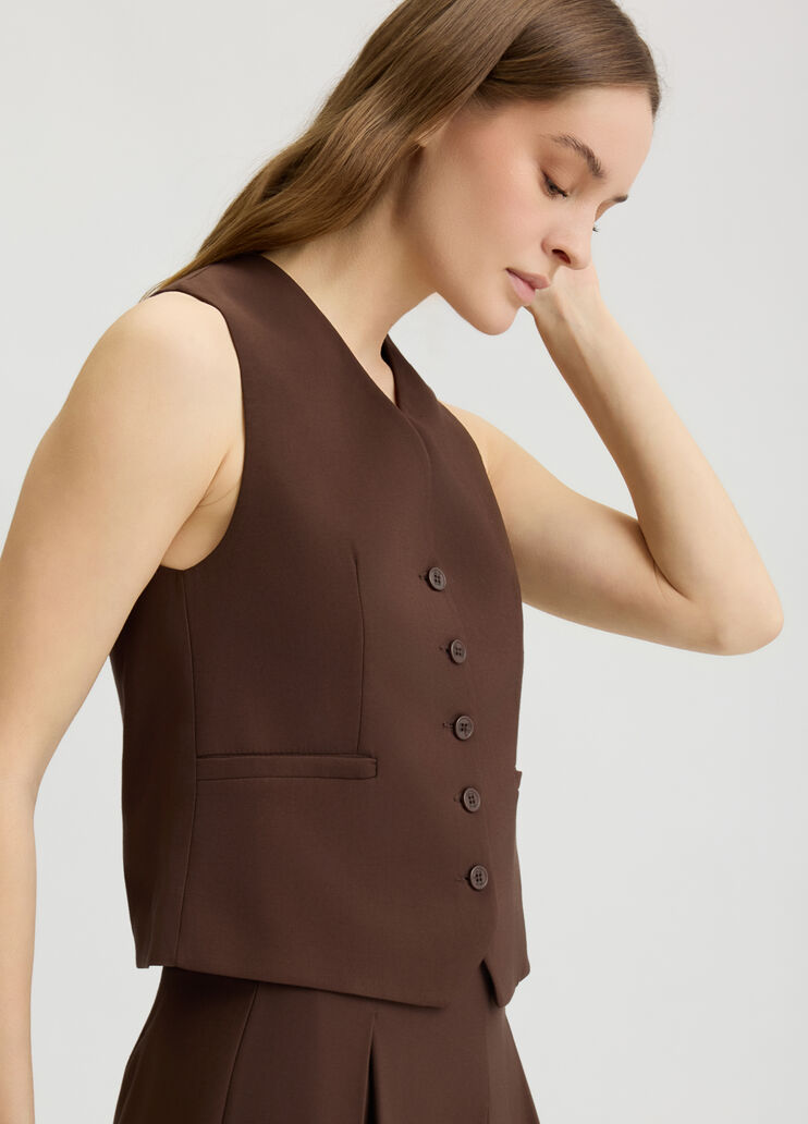 Smart twill vest dark brown Liu Jo - large image number 3 Smart twill vest dark brown Liu Jo - large image number 3