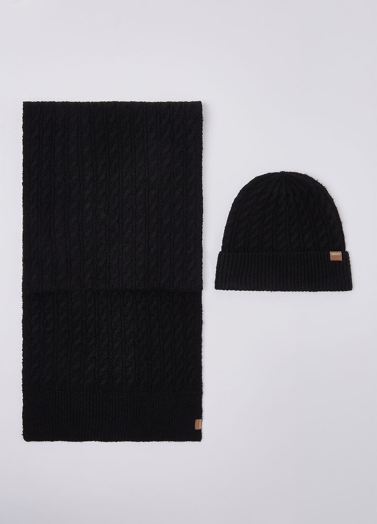 Координированный набор шапки и шарфа черный Liu Jo - medium