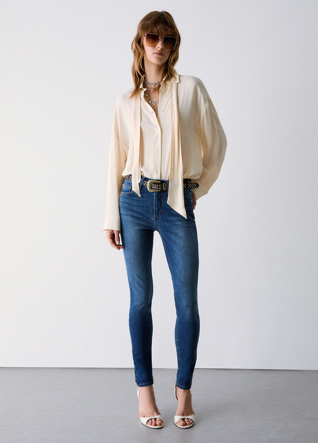 Jean skinny taille haute denim bleu fonc&eacute; Liu Jo - large image number 3