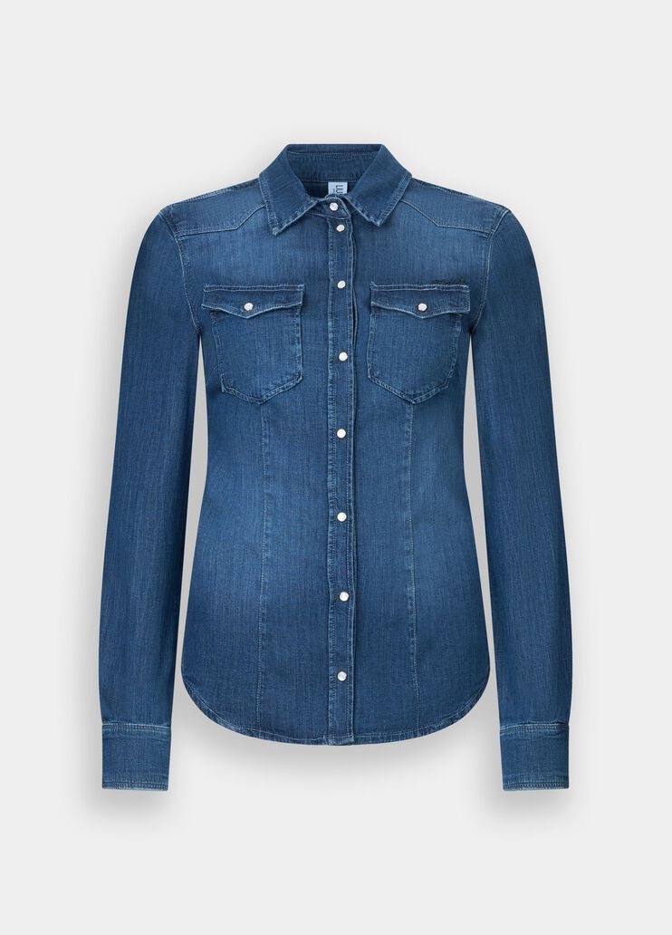 Camicia in denim denim scuro Liu Jo - large image number 6