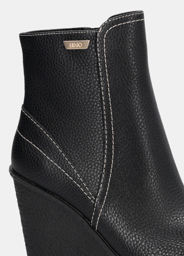 Leather ankle boots with wedge heel black Liu Jo - large image number 6