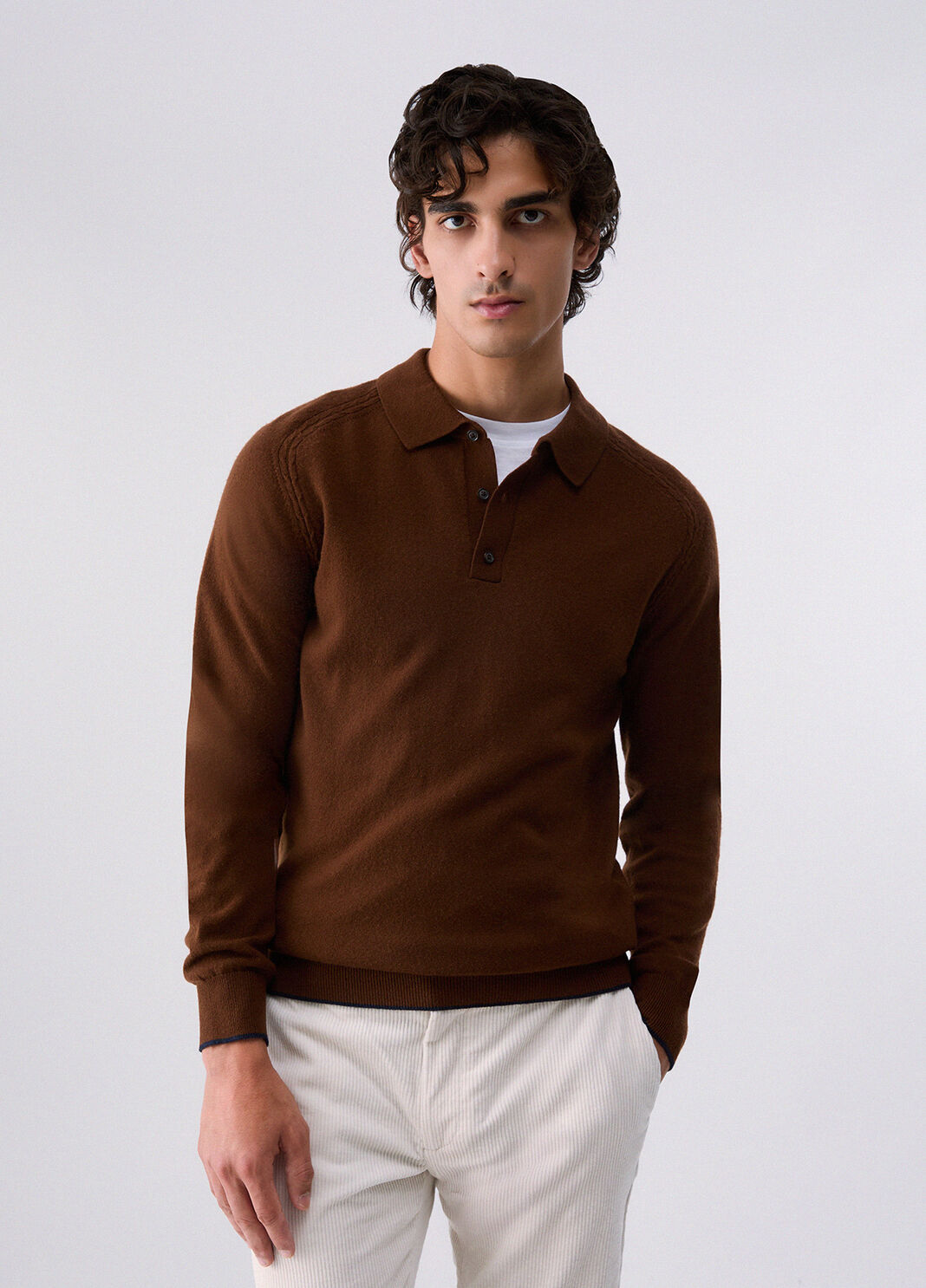 Polo shirt in wool and cashmere brown Liu Jo - large image number 0