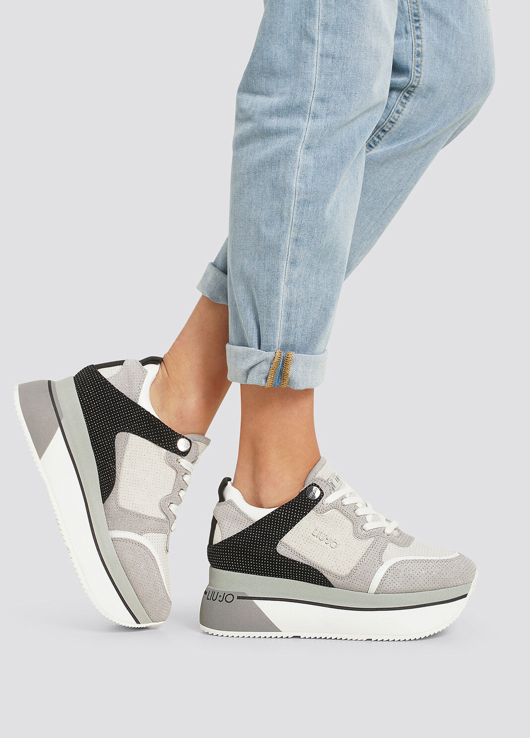 Suede super-platform sneakers silver Liu Jo - large image number 3