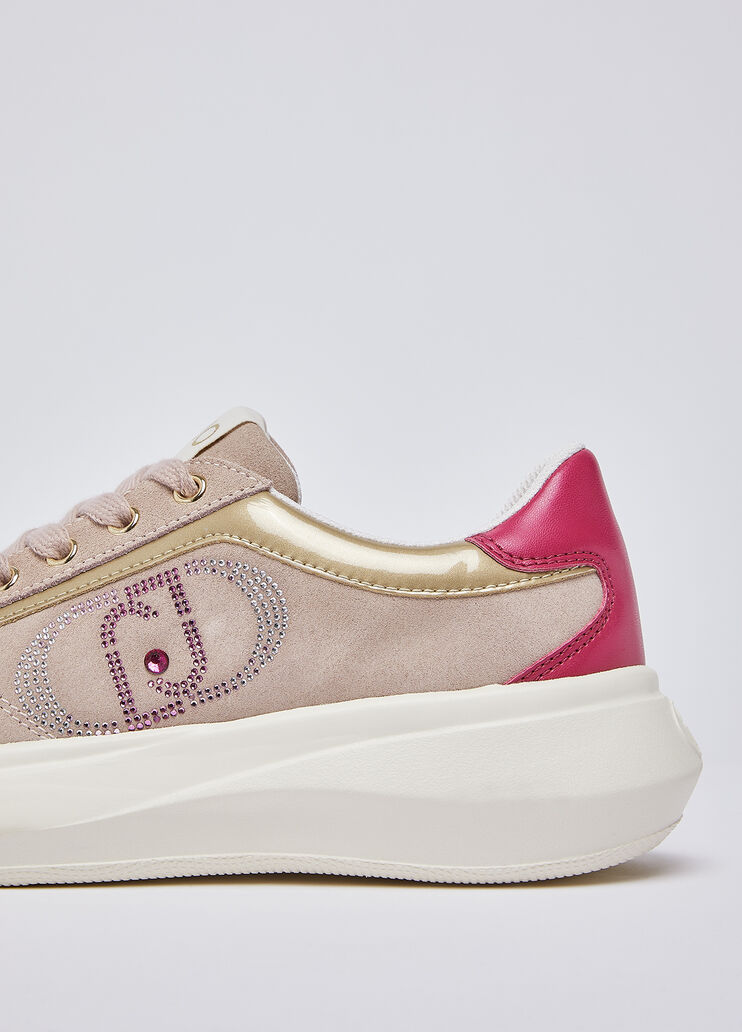 Sneakers en daim avec strass rose Liu Jo - medium