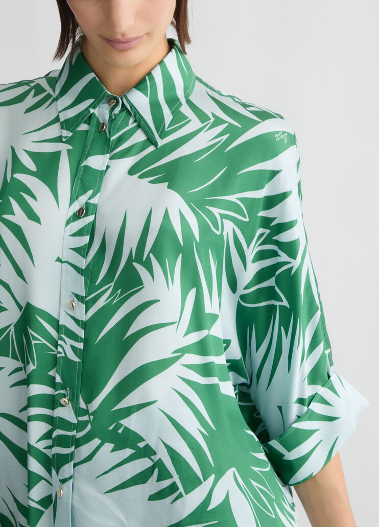 Printed satin shirt fern Liu Jo - large image number 3 Printed satin shirt fern Liu Jo - large image number 3