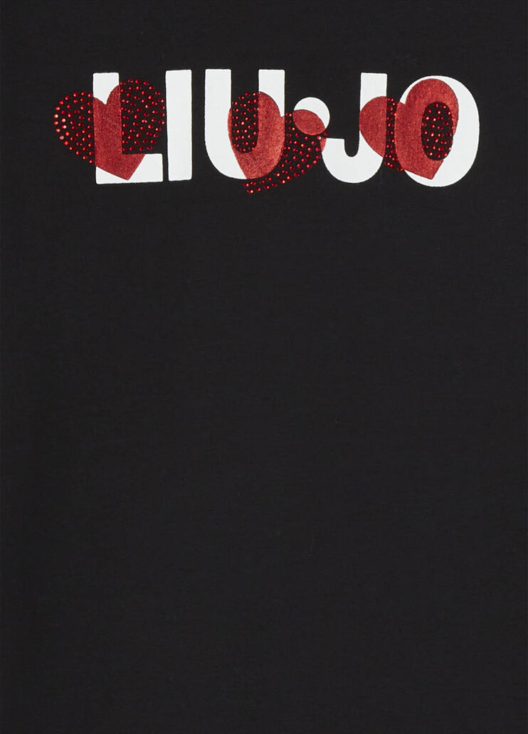 T-shirt with logo and gemstones Black Liu Jo - large image number 2