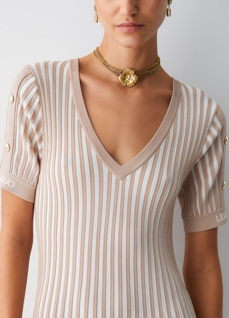 Abito corto in maglia beige Liu Jo - medium
