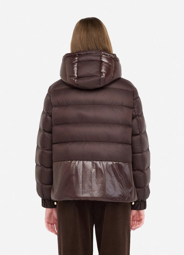 Quilted nylon jacket chocolate Liu Jo - large image number 1