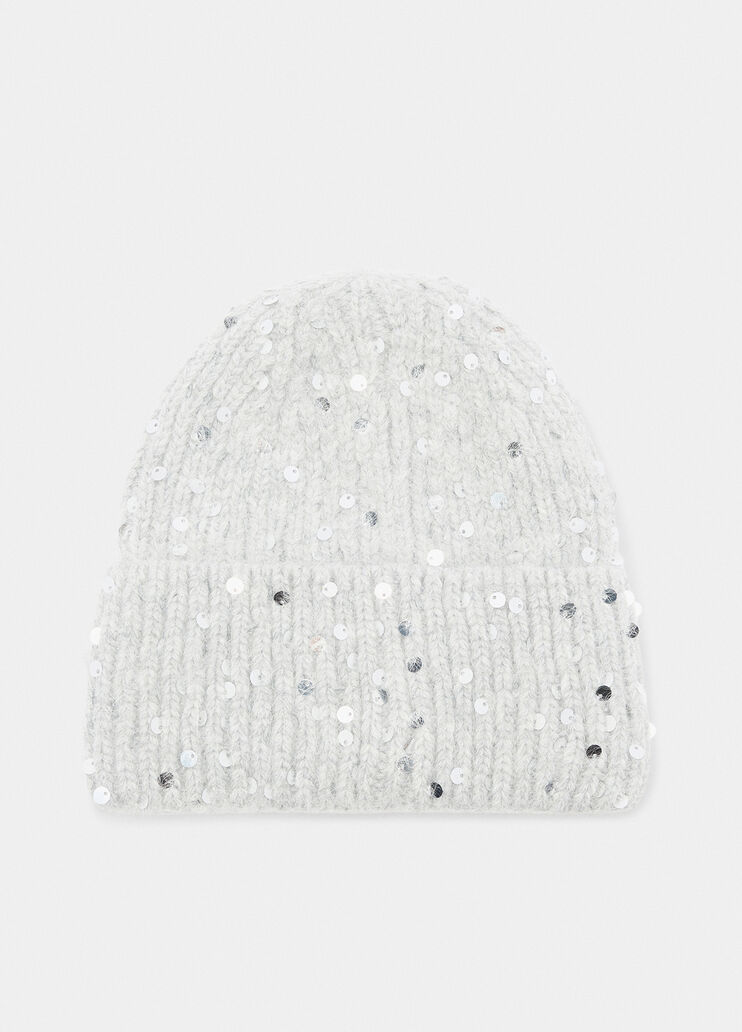 Angora hat with sequins ice grey Liu Jo - large image number 2