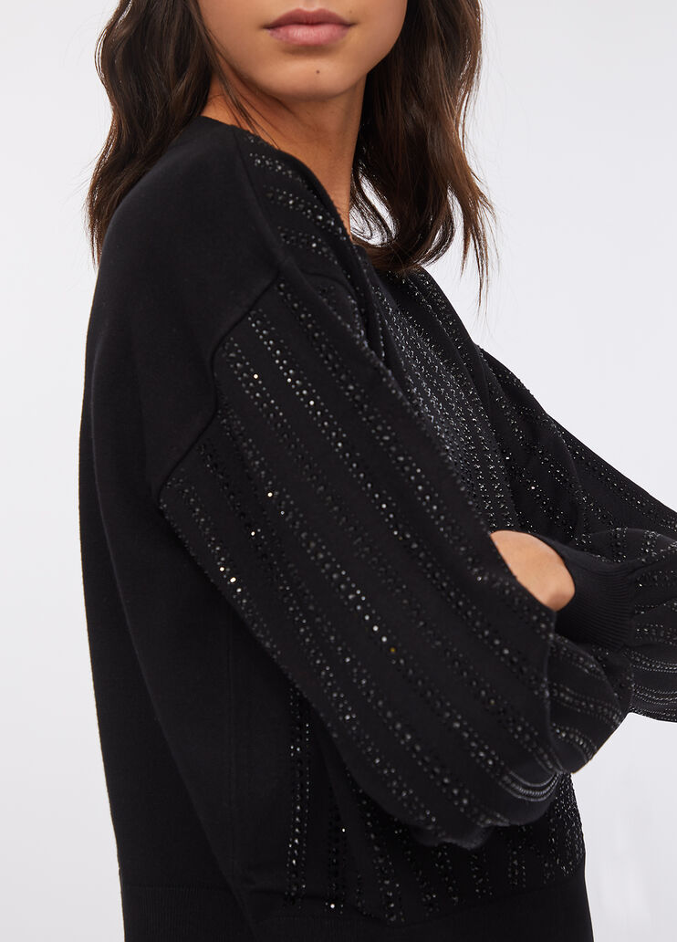 Pullover mit Strass Schwarz/Strass Liu Jo - large image number 3