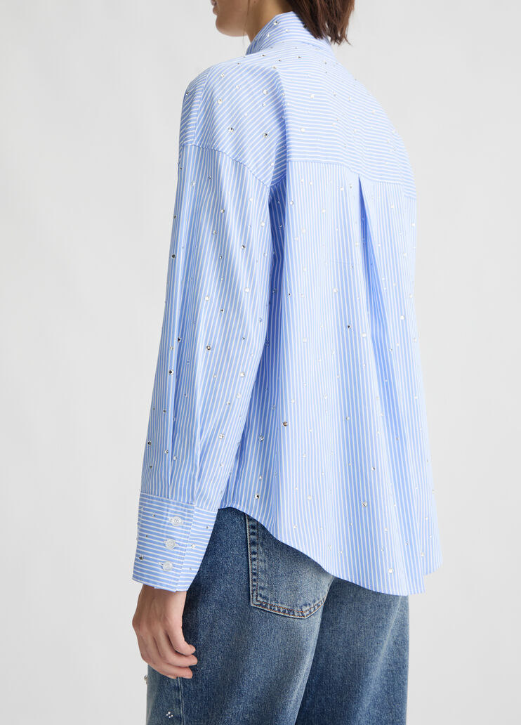 Light blue poplin shirt with rhinestones light blue Liu Jo - large image number 2 Light blue poplin shirt with rhinestones light blue Liu Jo - large image number 2