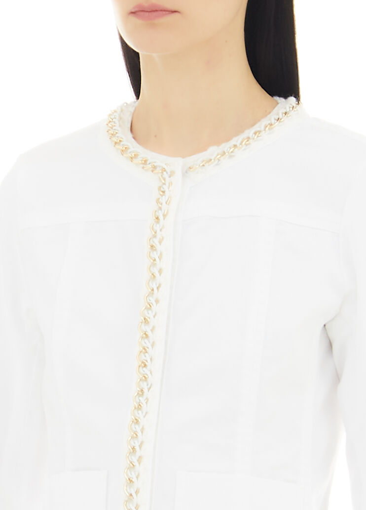 Jacke mit Schmuckketten Weiß Liu Jo - large image number 2 Jacke mit Schmuckketten Weiß Liu Jo - large image number 2