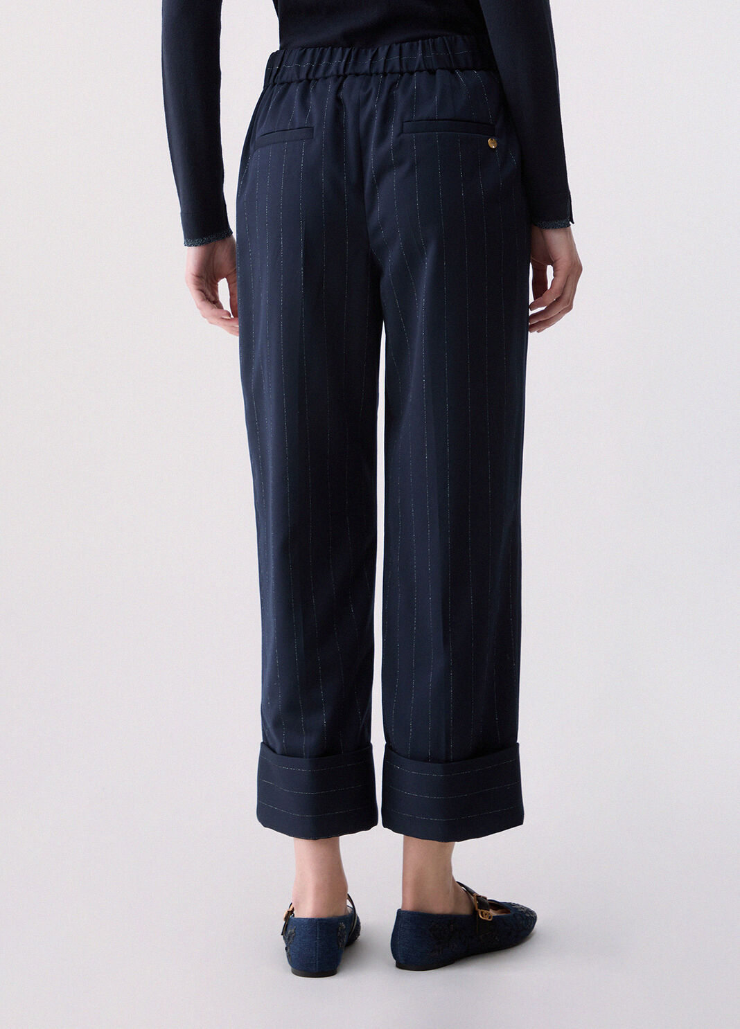 Pinstripe Cigarette Trousers blue pinstripe Liu Jo - large image number 1