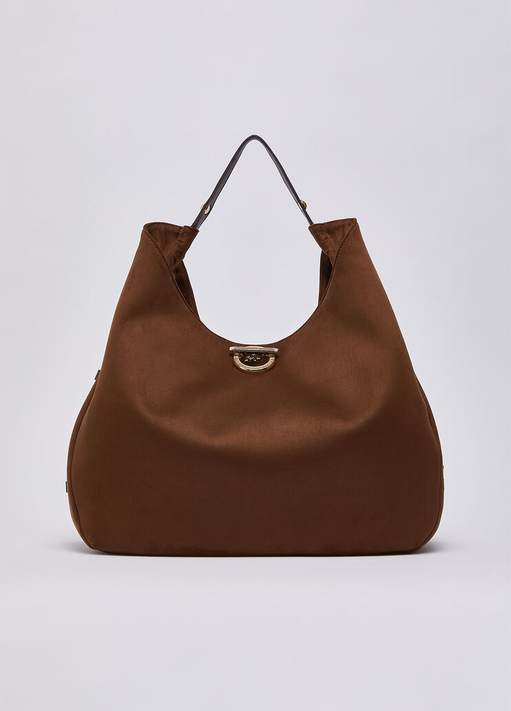 Borsa hobo grande con borchie tabacco Liu Jo - medium