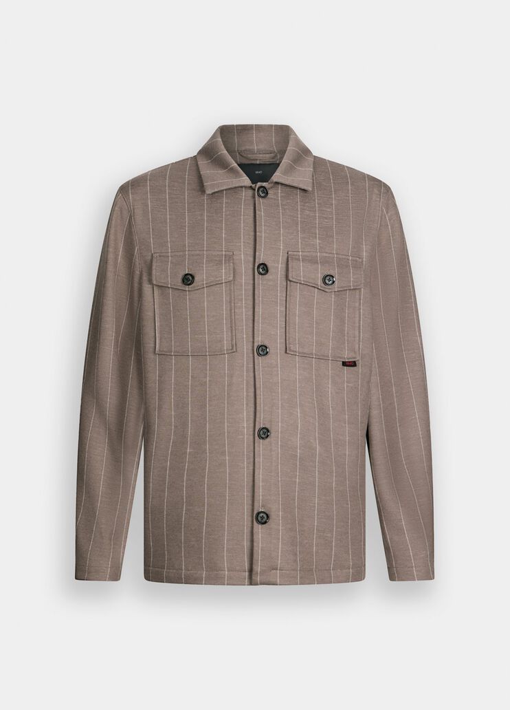 Striped cotton and wool shirt brown Liu Jo - large image number 6