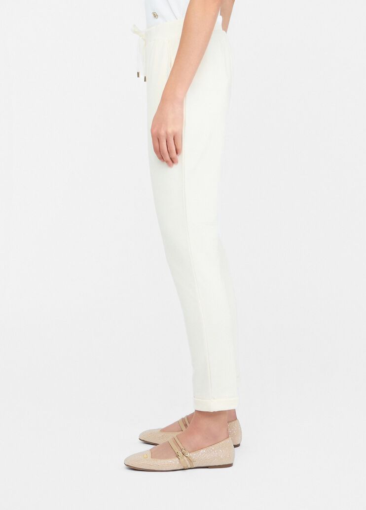 Fleece jogging pants milk white Liu Jo - large image number 3 Fleece jogging pants milk white Liu Jo - large image number 3