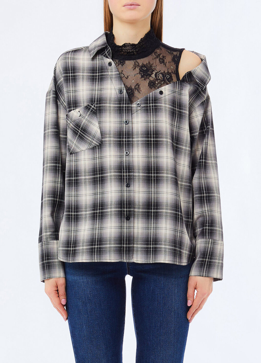 Checked shirt with lace check Liu Jo - large image number 0