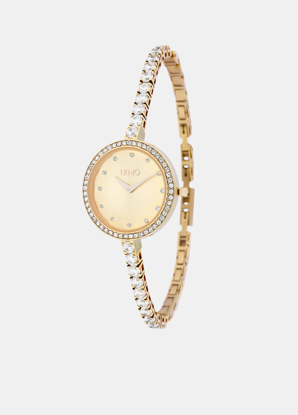 Watch with bejewelled strap gold Liu Jo - large image number 1