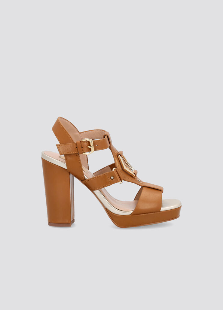 Sandals with wide heel walnut Liu Jo - large image number 0 Sandals with wide heel walnut Liu Jo - large image number 0