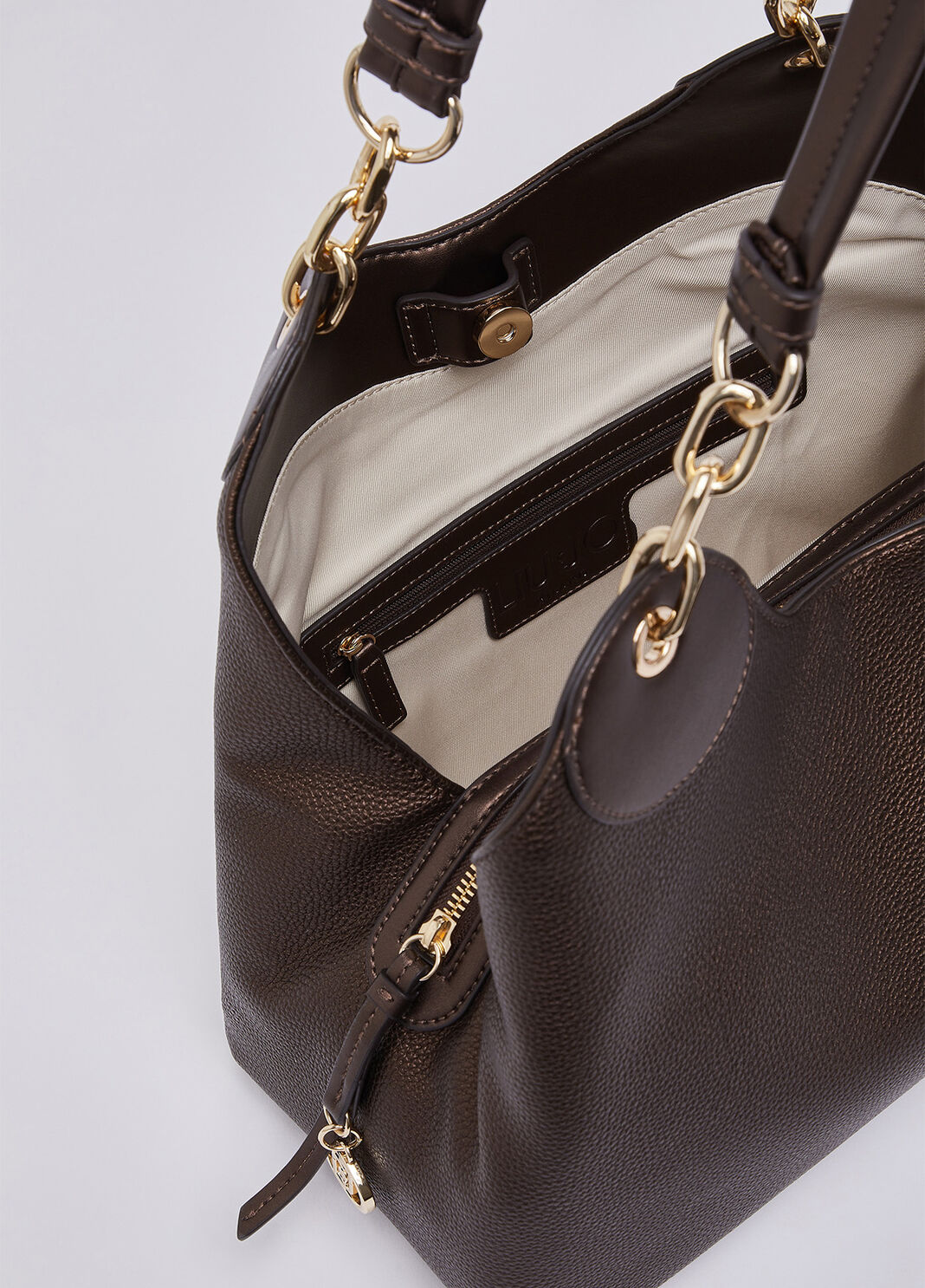 Medium satchel bag dark brown Liu Jo - large image number 5
