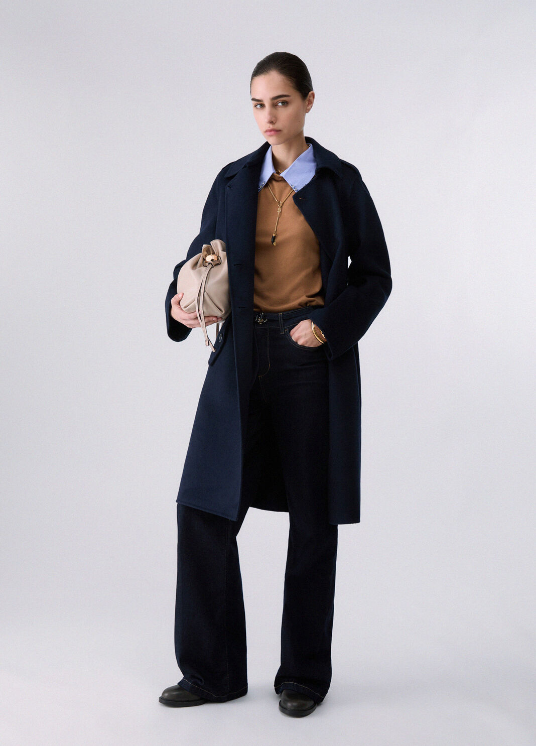 Long wool coat dark blue Liu Jo - large image number 5