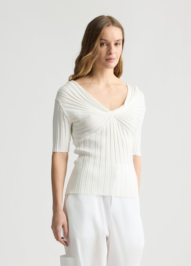 Knit top white wool Liu Jo - large image number 0 Knit top white wool Liu Jo - large image number 0
