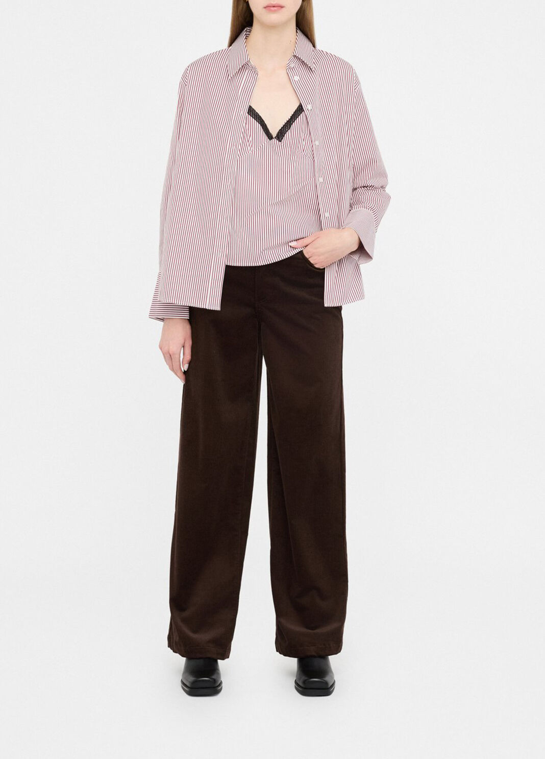 Trousers in velvet chocolate Liu Jo - large image number 3