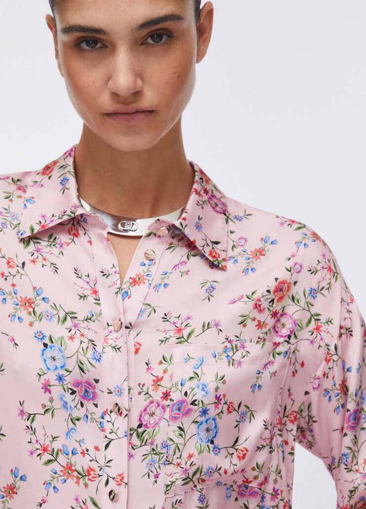 Floral satin shirt floral print pink Liu Jo - medium