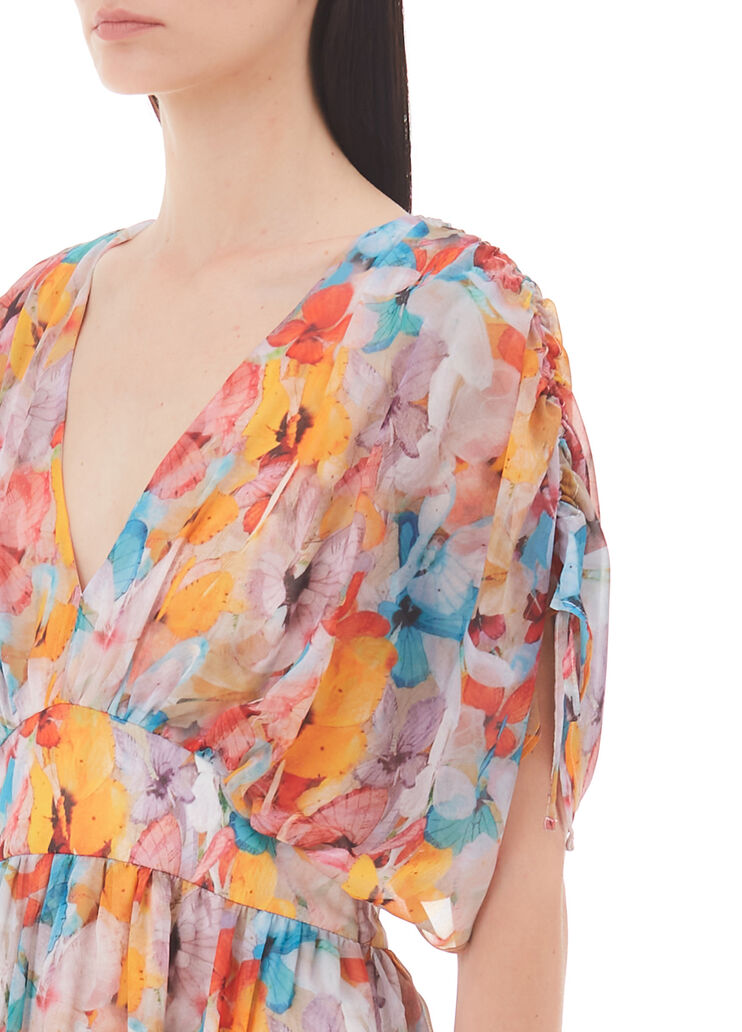 Kurzes Blumenkleid Mehrfarbige Schmetterlinge Liu Jo - large image number 2 Kurzes Blumenkleid Mehrfarbige Schmetterlinge Liu Jo - large image number 2