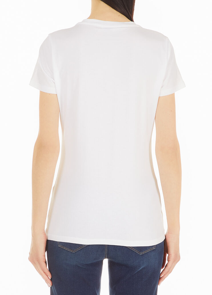 Camiseta con estampado y aplicaciones Blanco/estampado animal Liu Jo - large image number 1 Camiseta con estampado y aplicaciones Blanco/estampado animal Liu Jo - large image number 1