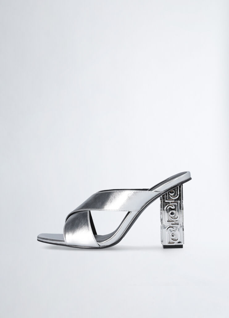 Sandals with branded heel silver tone Liu Jo - large image number 4 Sandals with branded heel silver tone Liu Jo - large image number 4