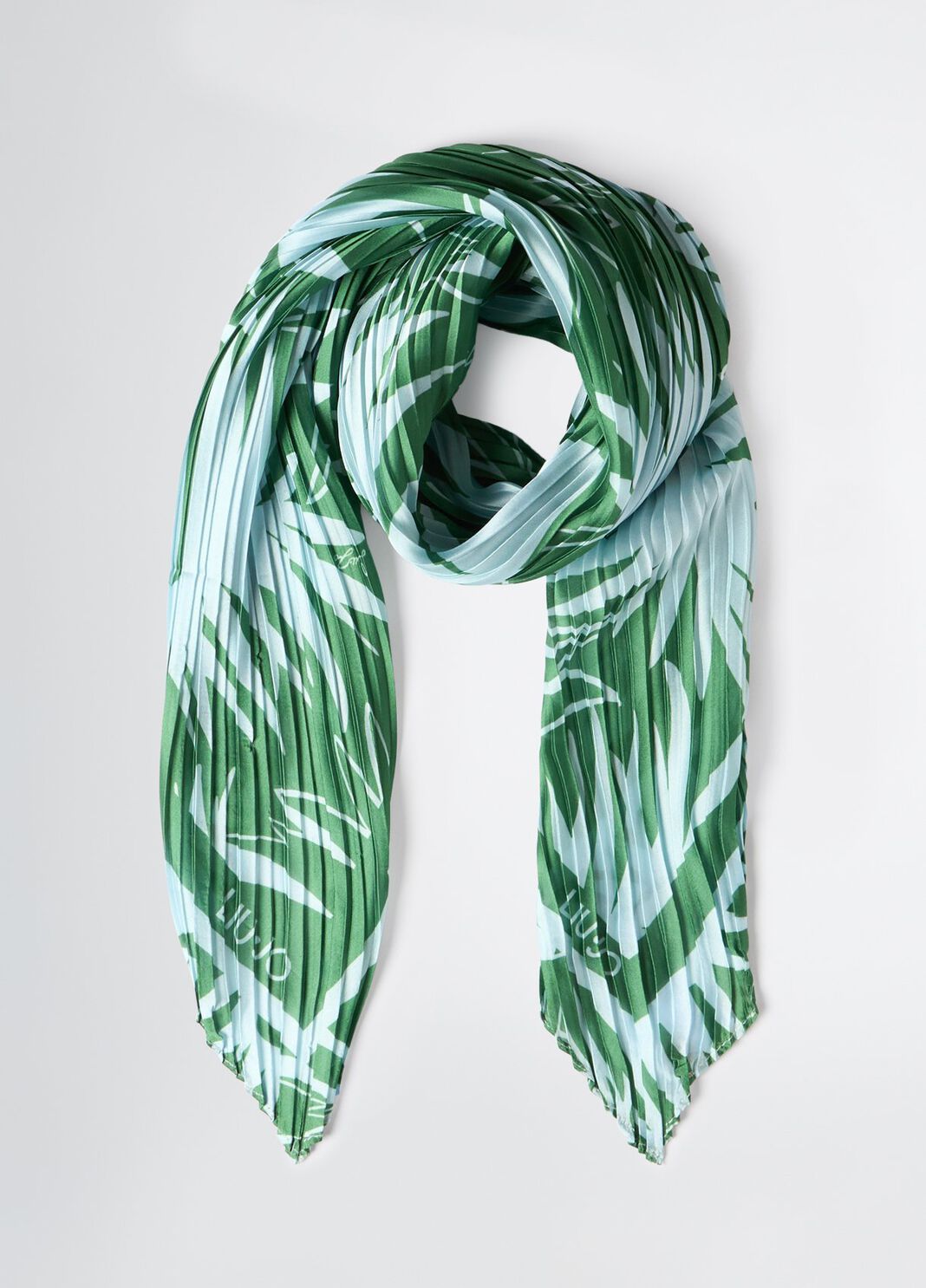 Foulard pliss&eacute; imprim&eacute; vert Liu Jo - large image number 0