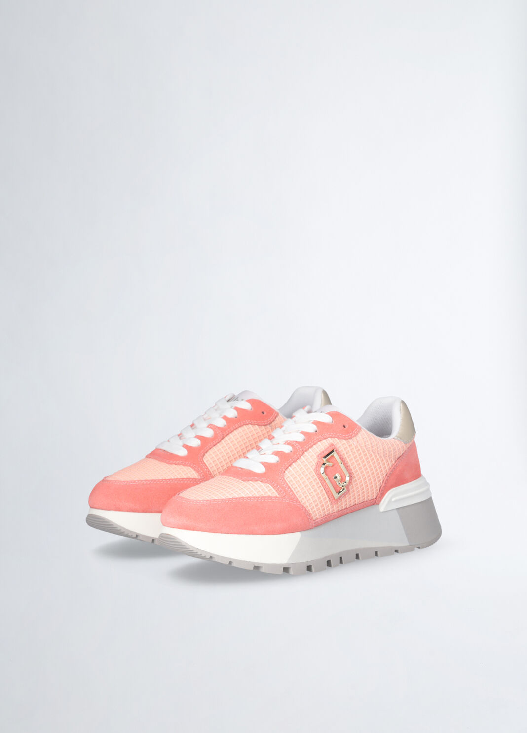 Plateau-Sneaker aus Veloursleder und Mesh rosa Liu Jo - large image number 4