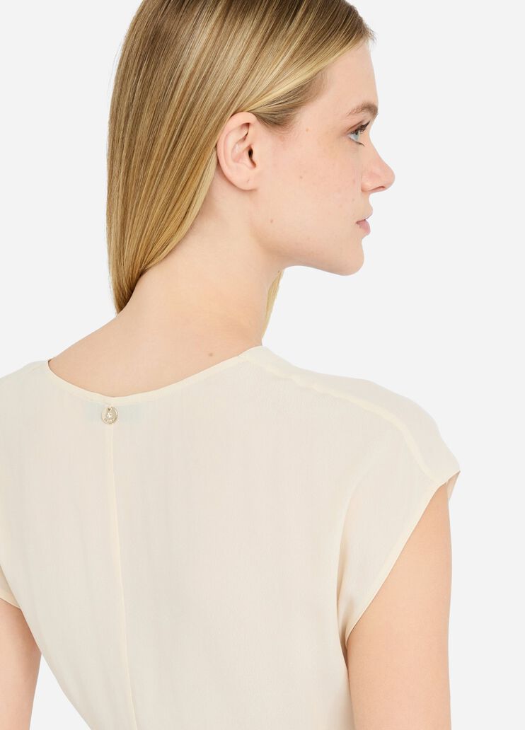 Crepe de chine top ivory Liu Jo - large image number 4 Crepe de chine top ivory Liu Jo - large image number 4