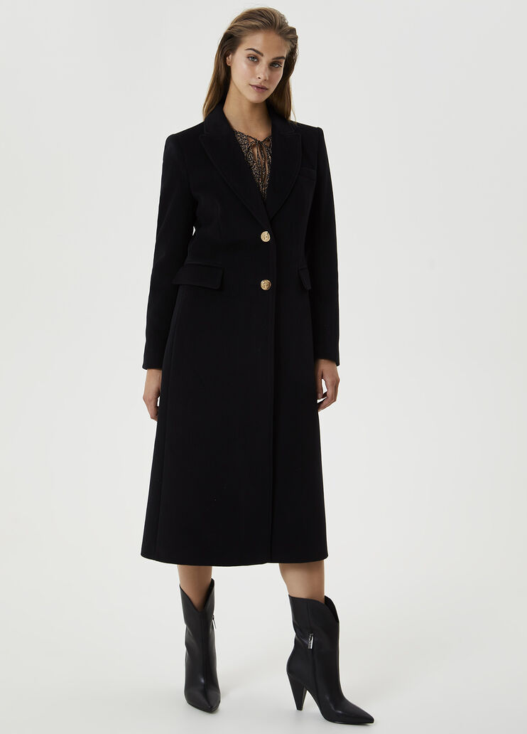 Long eco-friendly coat Black Liu Jo - large image number 0 Long eco-friendly coat Black Liu Jo - large image number 0