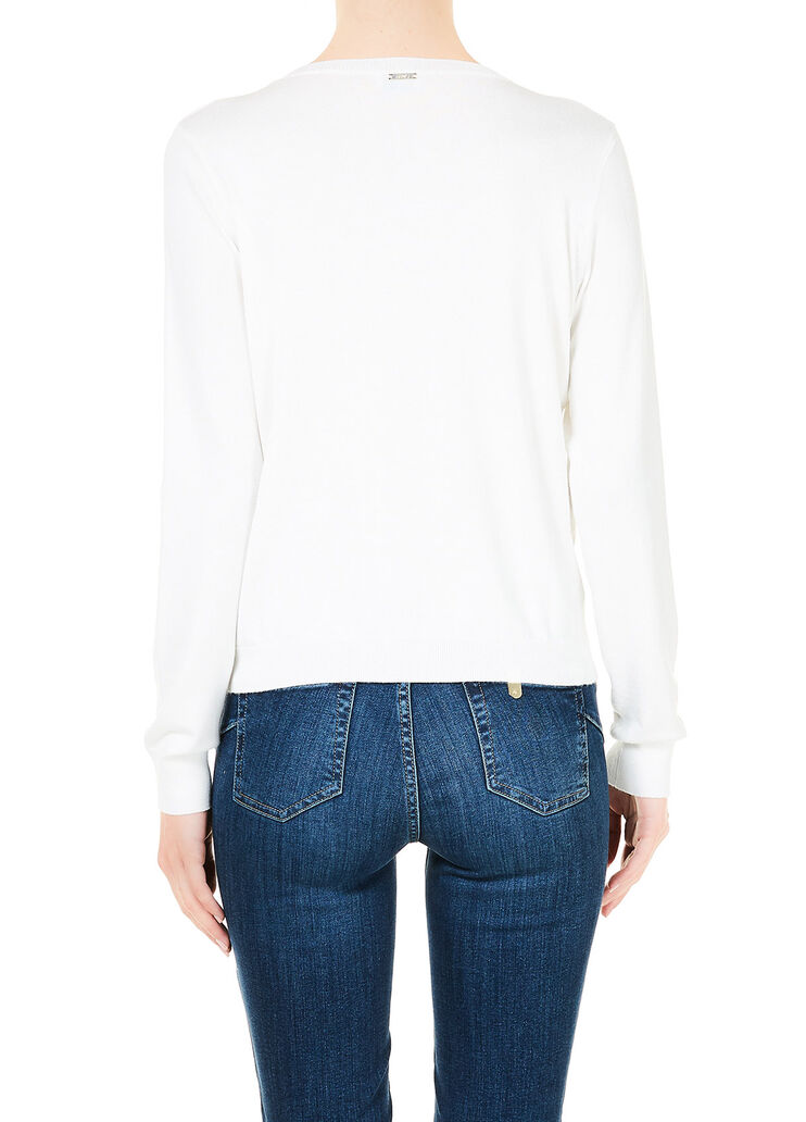 Pullover mit Schmuckstickerei Optisch weiß Liu Jo - large image number 1