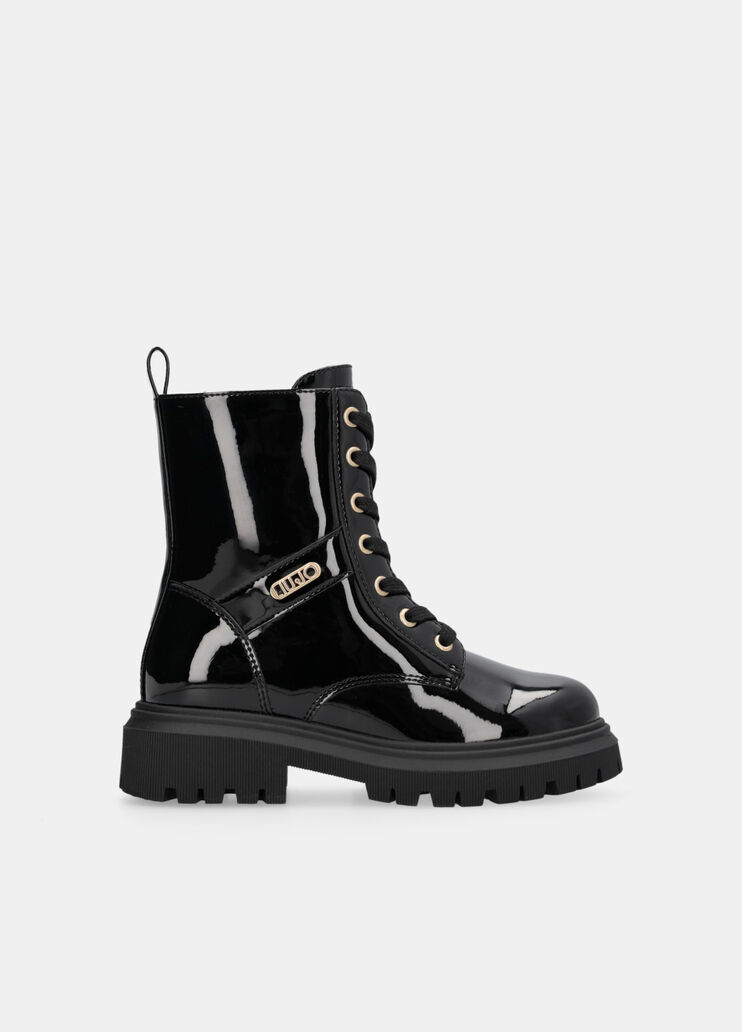 Glitter patent leather combat boots black Liu Jo - medium Glitter patent leather combat boots black Liu Jo - medium