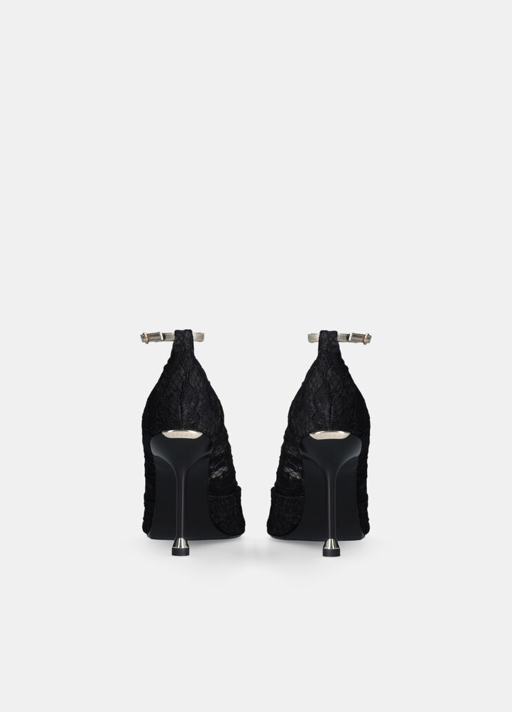 Lace court shoes with bejewelled logo black Liu Jo - large image number 7