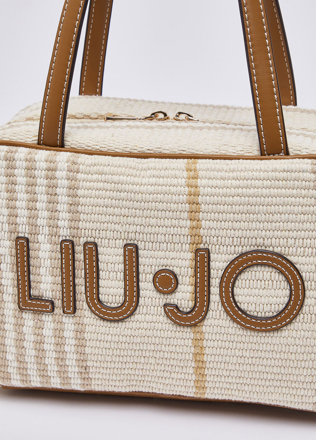Medium bowling bag with lace detailing beige Liu Jo - large image number 5