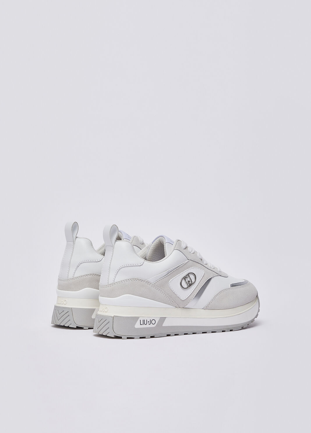 Platform sneakers in suede and leather white Liu Jo - large image number 2