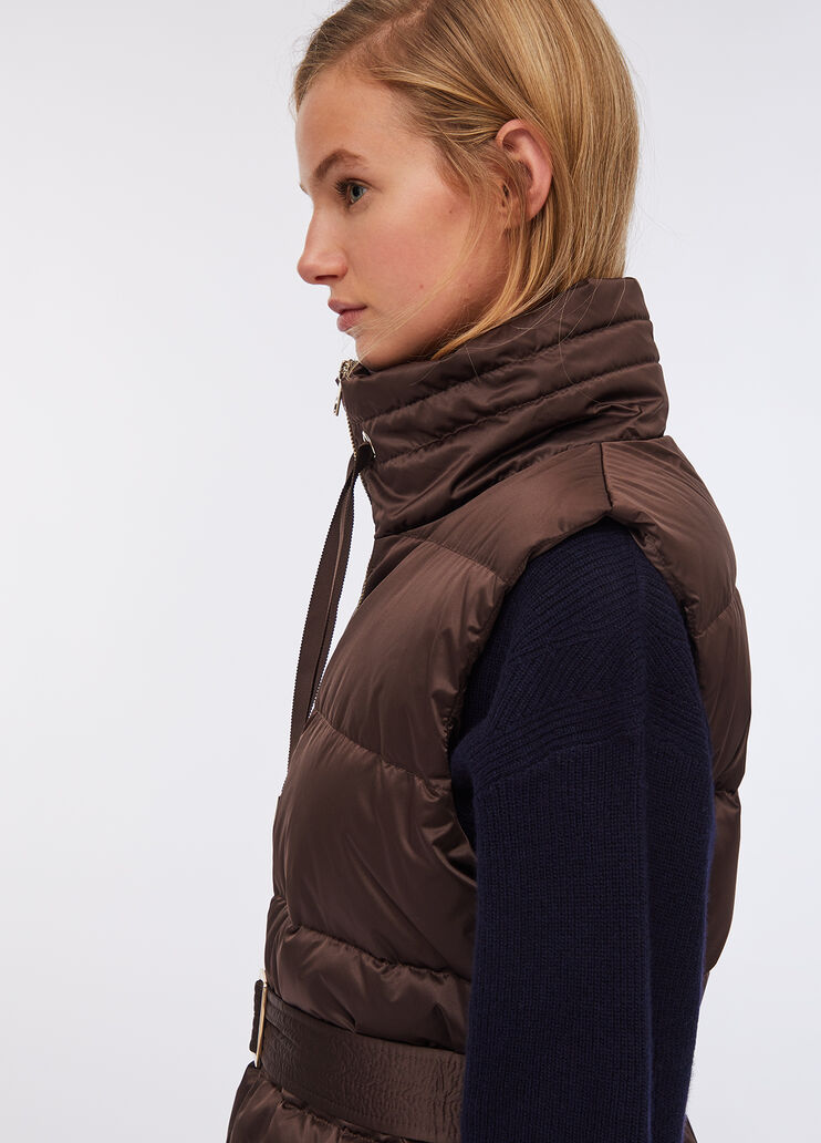Doudoune sans manches longue chocolat Liu Jo - large image number 3 Doudoune sans manches longue chocolat Liu Jo - large image number 3