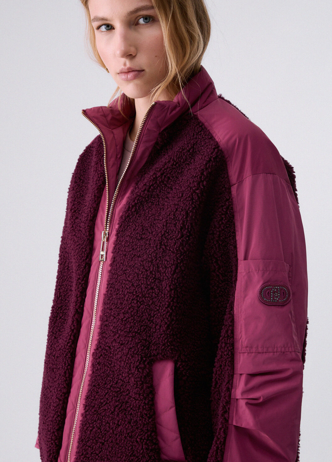 Oversized Teddy Bomber Jacket purple Liu Jo - large image number 4