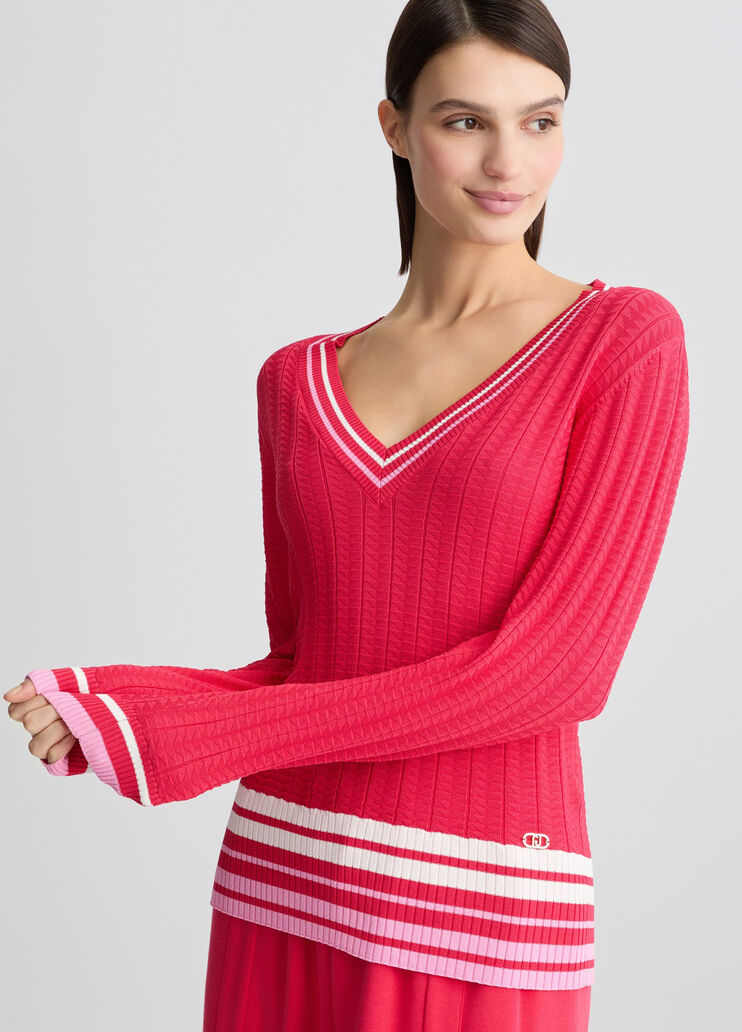 Red V-neck jumper red Liu Jo - medium Red V-neck jumper red Liu Jo - medium