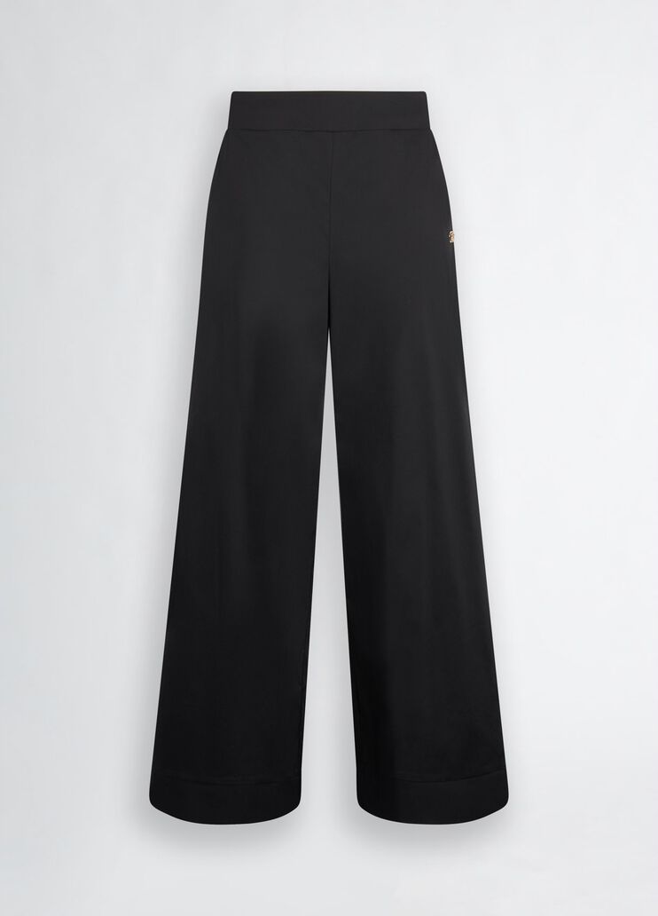 Cotton palazzo trousers black Liu Jo - large image number 6 Cotton palazzo trousers black Liu Jo - large image number 6
