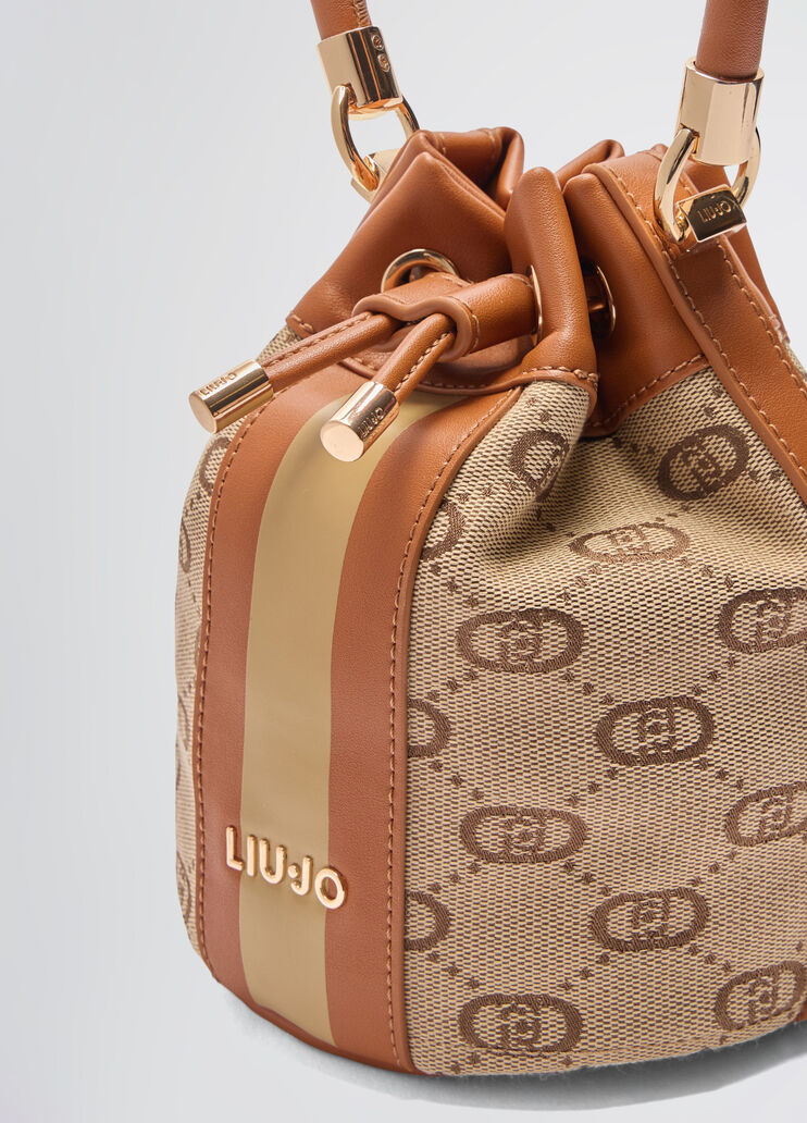 Small jacquard bucket bag beige Liu Jo - large image number 5 Small jacquard bucket bag beige Liu Jo - large image number 5